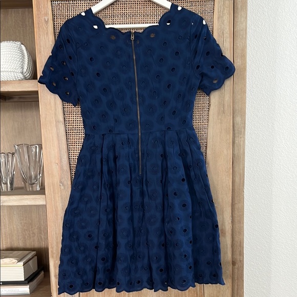 NWT J. Crew Factory Blue Fit and Flare Midi Dress with Scoop Neck - Picture 4 of 9